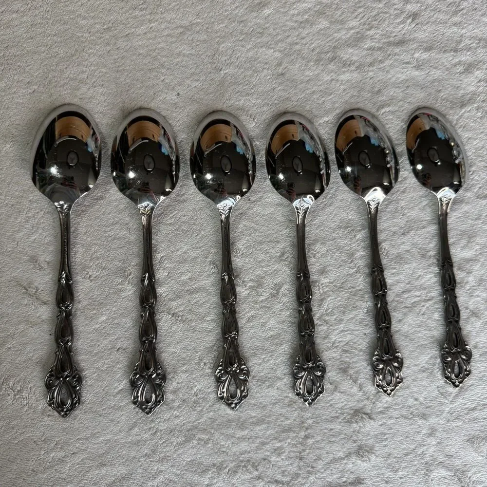 6-VINTAGE ONEIDA CHANDELIER COMMUNITY STAINLESS OVAL PLACE/